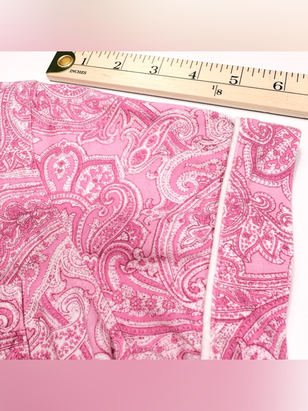 Lauren Ralph Lauren Pink Paisley Short Sleeve Pajama Set Sz Small Cotton Lounge - Picture 9 of 14